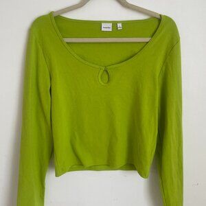 Aritzia Sunday Best Keyhole Long Sleeve Lime (L)